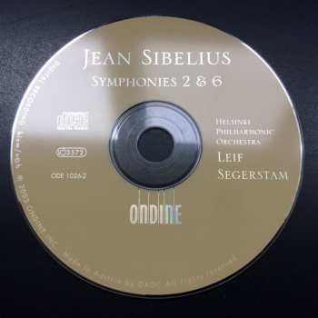 CD Jean Sibelius: Symphonies 2 & 6