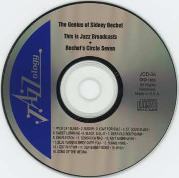 CD Sidney Bechet: The Genius Of Sidney Bechet. This Is Jazz Broadcasts + Bechet's Circle Seven