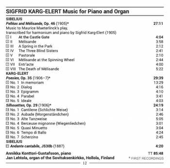 CD Jean Sibelius: Music For Piano And Organ