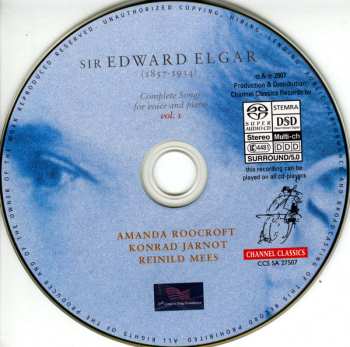 SACD Sir Edward Elgar: Complete Songs For Voice And Piano Vol. 1