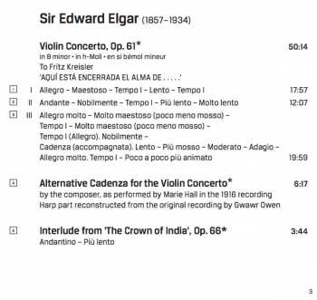 SACD Sir Edward Elgar: Violin Concerto - Interlude from The Crown of India - Polonia