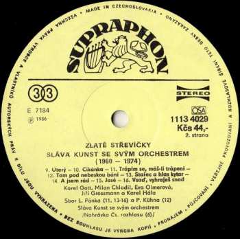 LP Sláva Kunst Orchestra: Zlaté Střevičky