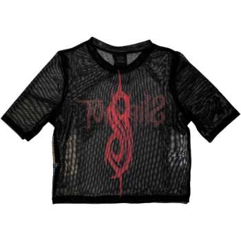 Merch Slipknot: Slipknot Ladies Crop Top: Logo (back Print & Mesh) (xx-small) XXS