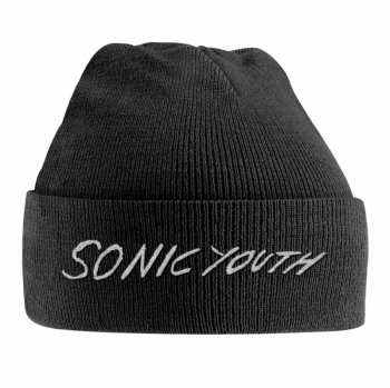 Merch Sonic Youth: Hats White Logo Sonic Youth Vyšívaná