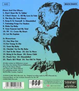 CD Sonny Boy Williamson: Down And Out Blues / In Memorium