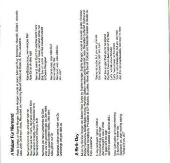 CD Sophie Hunger: Monday's Ghost