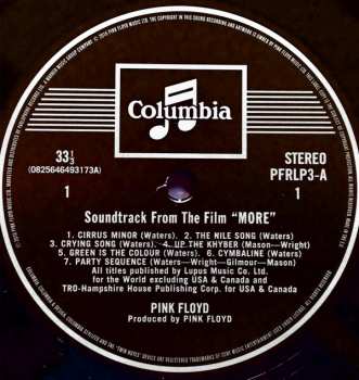 LP Pink Floyd: Soundtrack From The Film "More"