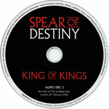 2CD/DVD Spear Of Destiny: King Of Kings