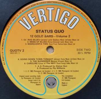 2LP Status Quo: 12 Gold Bars Volume I+I
