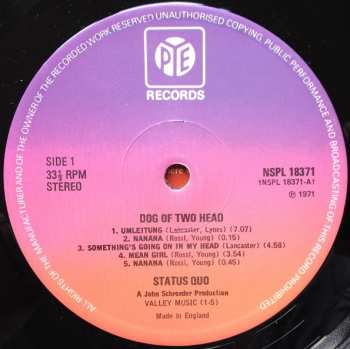 LP Status Quo: Dog Of Two Head CLR