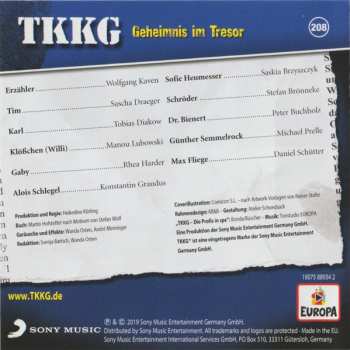 CD Stefan Wolf: TKKG 208 - Geheimnis Im Tresor