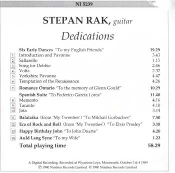 CD Štěpán Rak: Dedications