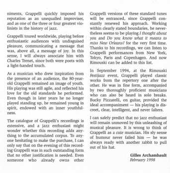 CD Stéphane Grappelli: Live