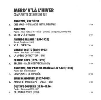CD Stéphanie d'Oustrac: Merd' V'Là L'Hiver – Complaintes Des Gens De Rue