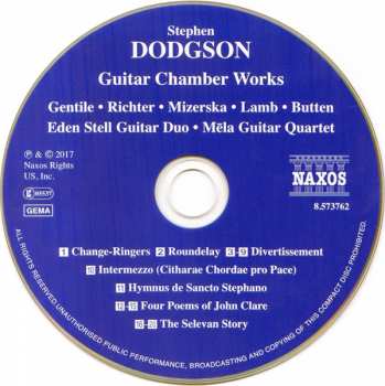 CD Stephen Dodgson: Guitar Chamber Works