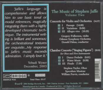 CD Odense Symfoniorkester: The Music Of Stephen Jaffe, Volume Two: Concerto For Violin And Orchestra • Chamber Concerto ("Singing Figures") 