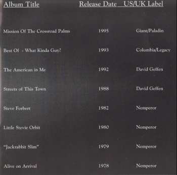 CD Steve Forbert: King Biscuit Flower Hour Presents - Steve Forbert