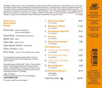 CD Steve Lacy: Songs