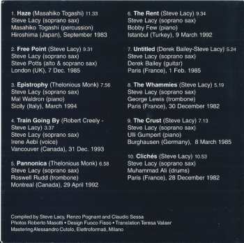 CD Steve Lacy: Duets/ Associates