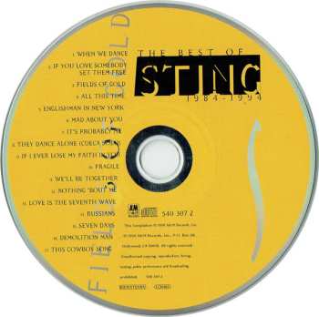CD Sting: Fields Of Gold (The Best Of Sting 1984 - 1994)