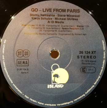 2LP Stomu Yamashta's Go: Go Live From Paris