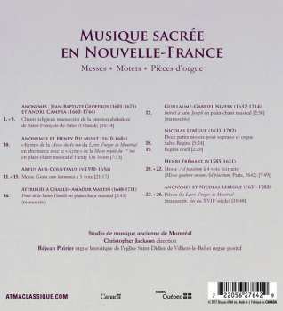 CD Studio de Musique Ancienne de Montréal: Musique Sacrée En Nouvelle-France: Messes, Motets & Pièces D'orgue