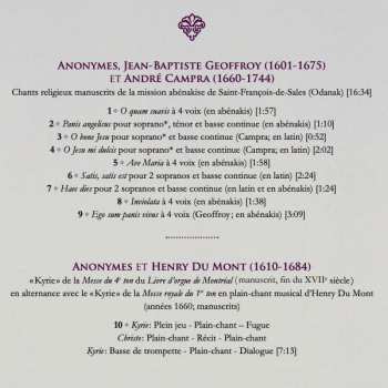 CD Studio de Musique Ancienne de Montréal: Musique Sacrée En Nouvelle-France: Messes, Motets & Pièces D'orgue