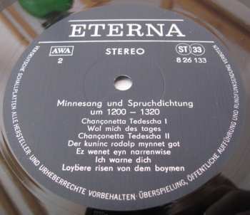 LP Studio der Frühen Musik: Minnesang Und Spruchdichtung Um 1200-1320