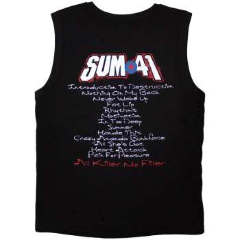 Merch Sum 41: Sum 41 Unisex Tank T-shirt: All Killer No Filler Tracklist (black) (back Print) (small) S