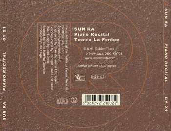 CD Sun Ra: Piano Recital - Teatro La Fenice, Venezia LTD