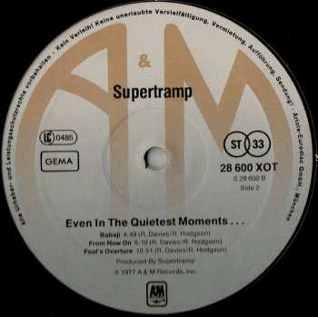LP Supertramp: Even In The Quietest Moments...