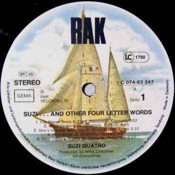 LP Suzi Quatro: Suzi... And Other Four Letter Words