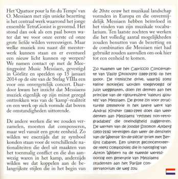 CD Sven van de Voorde: TetraGonist / Quatuor Pour La Fin Du Temps