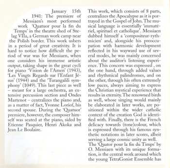 CD Sven van de Voorde: TetraGonist / Quatuor Pour La Fin Du Temps