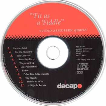 CD Svend Asmussen Quartet: Fit As A Fiddle