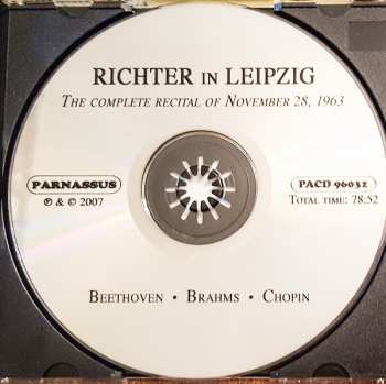 CD Sviatoslav Richter: Richter In Leipzig (The Complete Recital Of November 28, 1963)