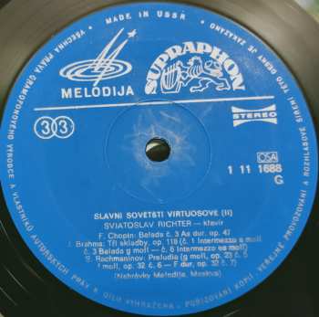 LP Sviatoslav Richter: Slavní Sovětští Virtuosové (2)