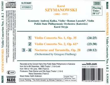 CD Karol Szymanowski: Violin Concertos Nos. 1 And 2; Nocturne And Tarantelle
