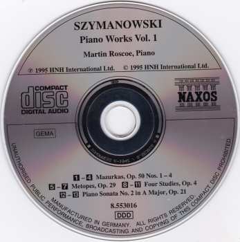 CD Karol Szymanowski: Piano Works Vol. 1 (Piano Sonata No. 2, Op. 21 / Mazurka, Op. 50 • Metopes, Op. 29 / Four Studies, Op. 4)