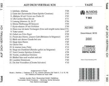 CD Taizé: Auf Dich Vertrau Ich (Gesänge Aufgenommen In Taizé)