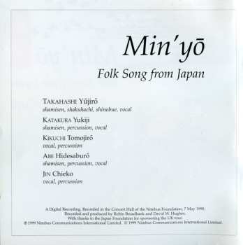 CD Takahashi Yūjirō And Friends: Min'yō • Folk Song From Japan