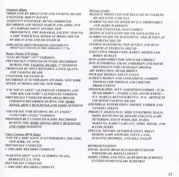 CD/DVD Talking Heads: More Songs About Buildings And Food