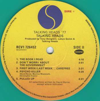 2LP Talking Heads: Talking Heads: 77  CLR | LTD