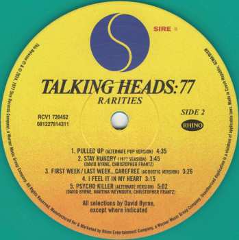 2LP Talking Heads: Talking Heads: 77  CLR | LTD