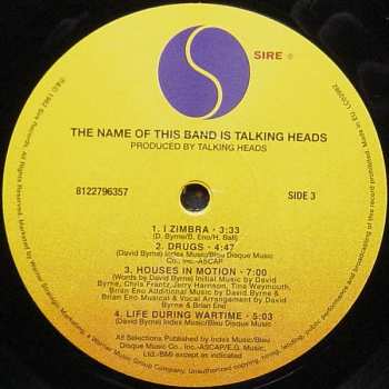 2LP Talking Heads: The Name Of This Band Is Talking Heads