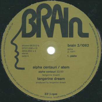2LP Tangerine Dream: Alpha Centauri / Atem