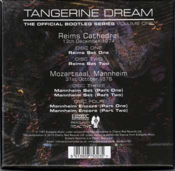 4CD/Box Set Tangerine Dream: The Official Bootleg Series Volume One