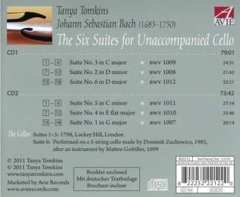 2CD Tanya Tomkins: J.S. Bach Six Suites For Unaccompanied Cello