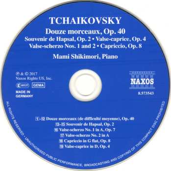 CD Pyotr Ilyich Tchaikovsky: Piano Music (Douze Morceaux)