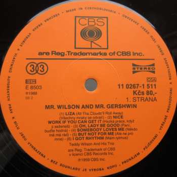 LP Teddy Wilson Trio: Mr. Wilson And Mr. Gershwin